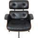 Charles Eames Lounge chair with ottoman in black leather