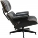 Charles Eames Lounge chair with ottoman in black leather