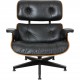 Charles Eames Lounge chair with ottoman in black leather