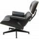Charles Eames Lounge chair with ottoman in black leather