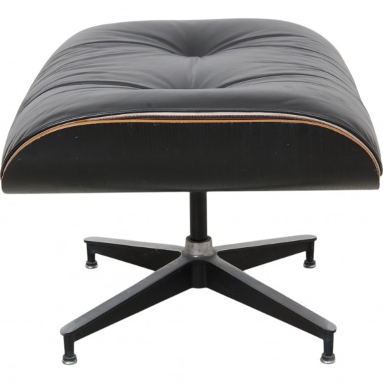 Charles Eames Lounge chair with ottoman in black leather