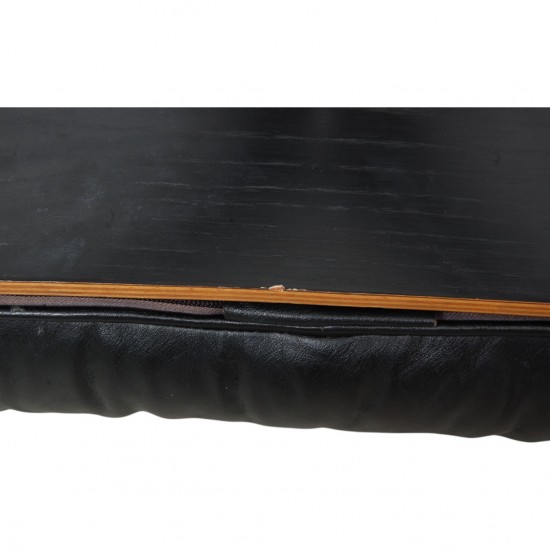 Charles Eames Lounge chair with ottoman in black leather