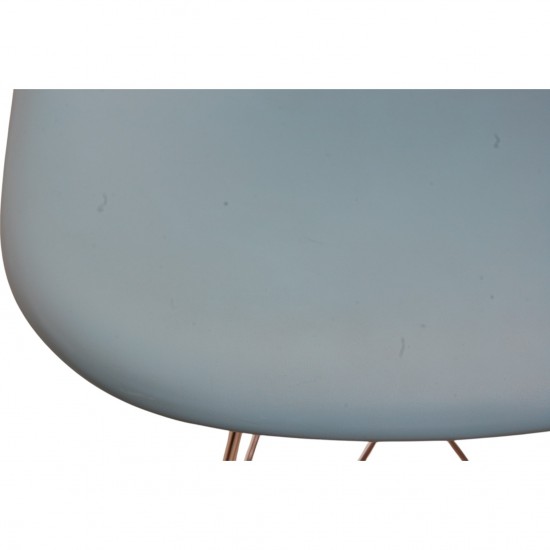 Sæt med fire blå Charles Eames DSR stole