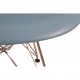 Sæt med fire blå Charles Eames DSR stole