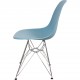 Sæt med fire blå Charles Eames DSR stole