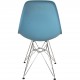Sæt med fire blå Charles Eames DSR stole