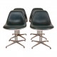 Sæt Charles Eames La Fonda stole i grønt læder (4)