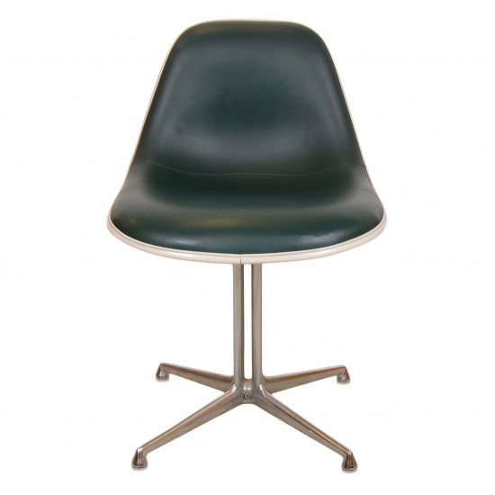 Sæt Charles Eames La Fonda stole i grønt læder (4)