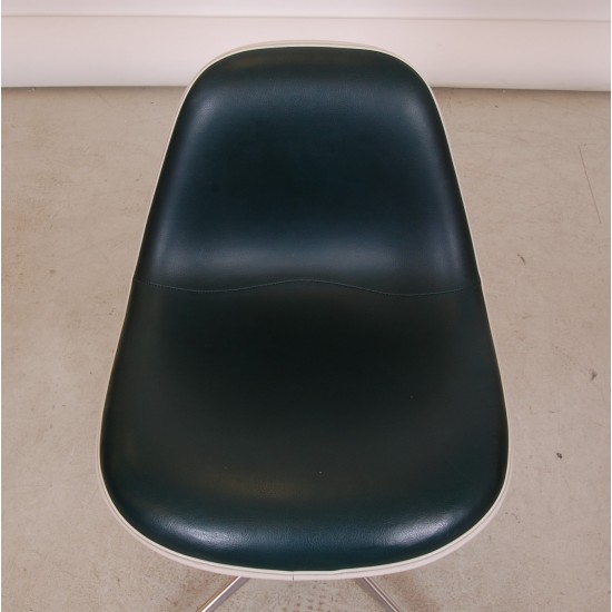 Sæt Charles Eames La Fonda stole i grønt læder (4)
