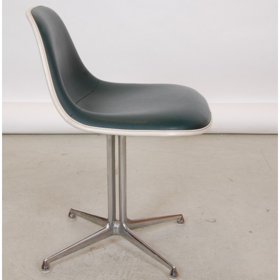 Sæt Charles Eames La Fonda stole i grønt læder (4)