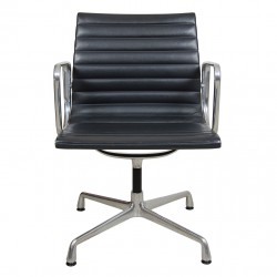 Charles Eames Ea-108 chair with dark grey leather Charles Eames Ea-108 chair with dark grey leather