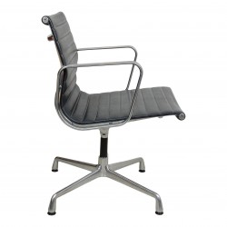 Charles Eames Ea-108 chair with dark grey leather Charles Eames Ea-108 chair with dark grey leather