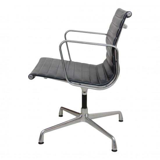 Charles Eames Ea-108 chair with dark grey leather