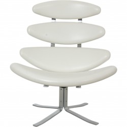 Erik Jørgensen Corona chair in white leather