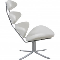 Erik Jørgensen Corona chair in white leather