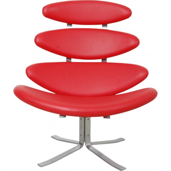 Erik Jørgensen Corona chair in red leather
