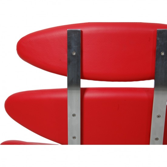Erik Jørgensen Corona chair in red leather