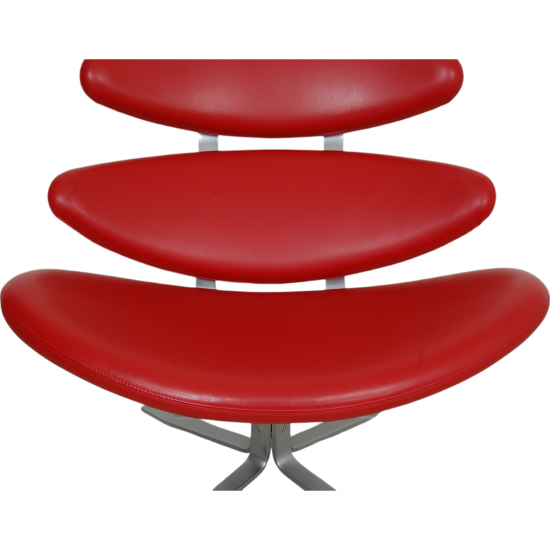 Erik Jørgensen Corona chair in red leather