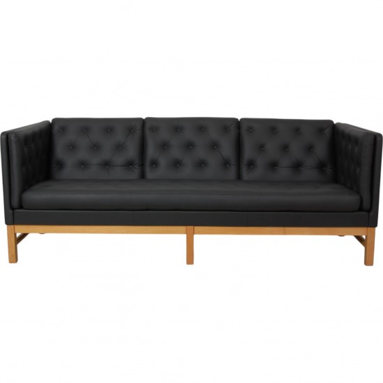 Erik Jørgensen EJ-315 3.personers sofa i nybetrukket sort bizon læder