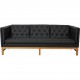 Erik Jørgensen EJ-315 3.personers sofa i nybetrukket sort bizon læder