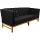 Erik Jørgensen EJ-315 3.personers sofa i nybetrukket sort bizon læder