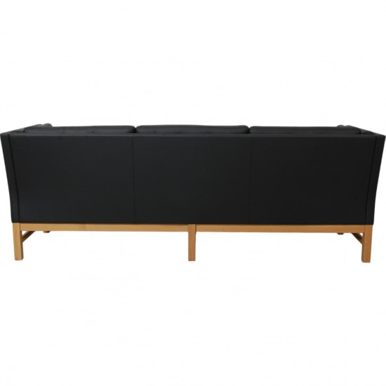 Erik Jørgensen EJ-315 3.personers sofa i nybetrukket sort bizon læder