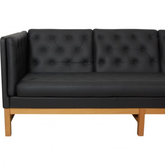 Erik Jørgensen EJ-315 3.personers sofa i nybetrukket sort bizon læder