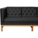 Erik Jørgensen EJ-315 3.personers sofa i nybetrukket sort bizon læder