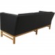 Erik Jørgensen EJ-315 3.personers sofa i nybetrukket sort bizon læder