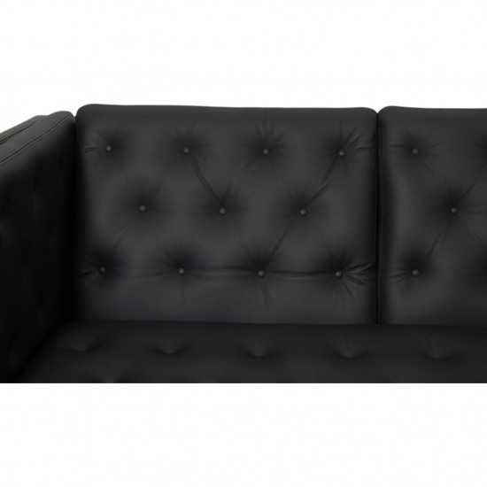 Erik Jørgensen EJ-315 3.personers sofa i nybetrukket sort bizon læder