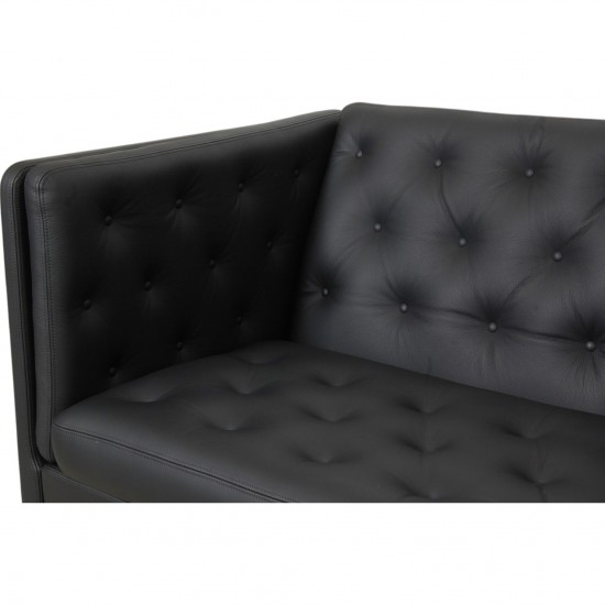 Erik Jørgensen EJ-315 3.personers sofa i nybetrukket sort bizon læder
