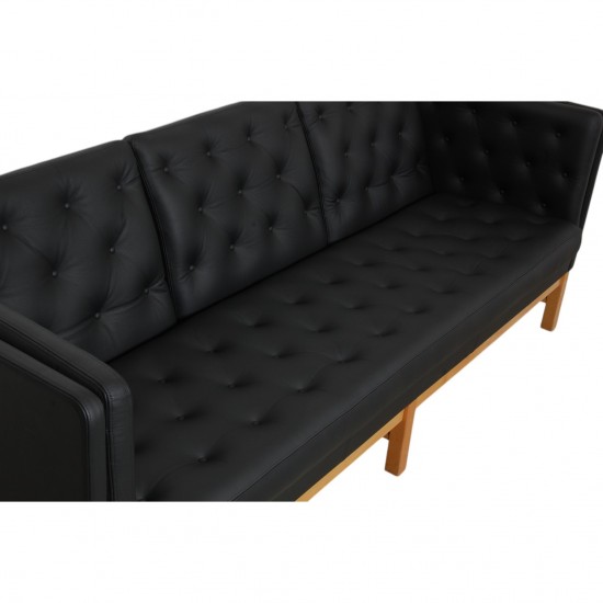 Erik Jørgensen EJ-315 3.personers sofa i nybetrukket sort bizon læder