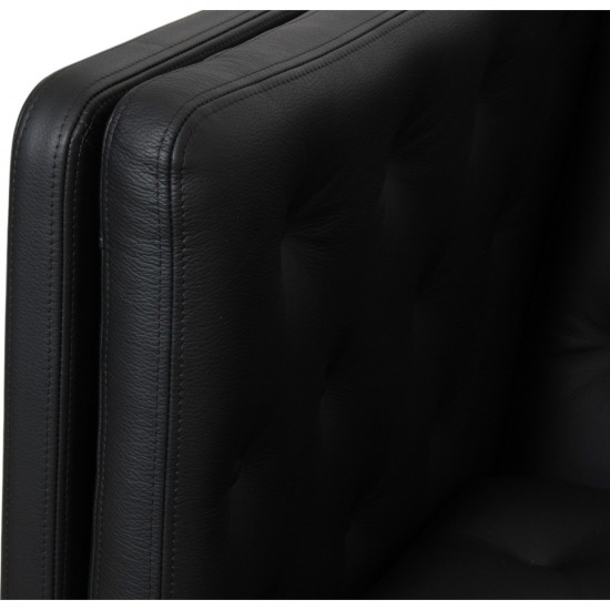 Erik Jørgensen EJ-315 3.personers sofa i nybetrukket sort bizon læder