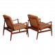 Finn Juhl Set of Teak Spade Chairs with cognac aniline leather