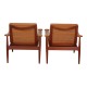 Finn Juhl Set of Teak Spade Chairs with cognac aniline leather