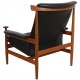 Finn Juhl Bwana chair in black leather and teak