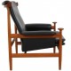 Finn Juhl Bwana chair in black leather and teak