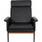 Finn Juhl Jupiter lounge chair in black leather