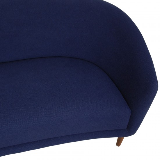 Finn Juhl 3 seater little mother sofa in blue hallingdal fabric