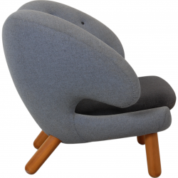 Finn Juhl Pelikan chair in blue fabric