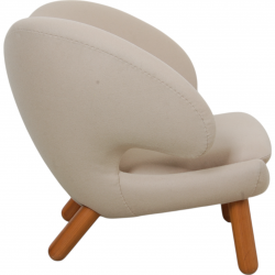 Finn Juhl Pelikan chair in beige fabric