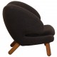 Finn Juhl Pelikan chair in dark grey Hallingdal fabric