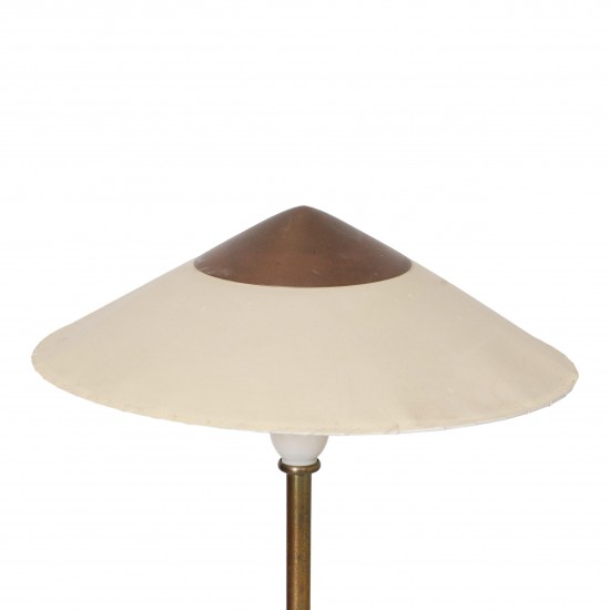 Fog and Mørup Kongelys, older model with patinated brass and fabric shade