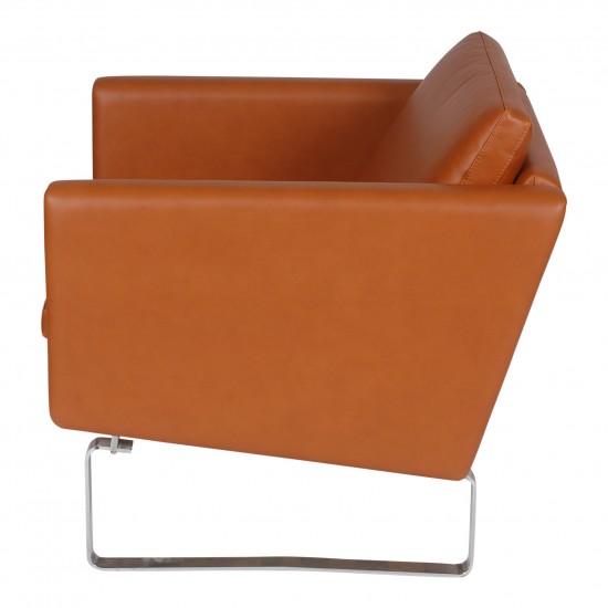 Hans J Wegner CH-101 armchair newly upholstered with walnut aniline leather