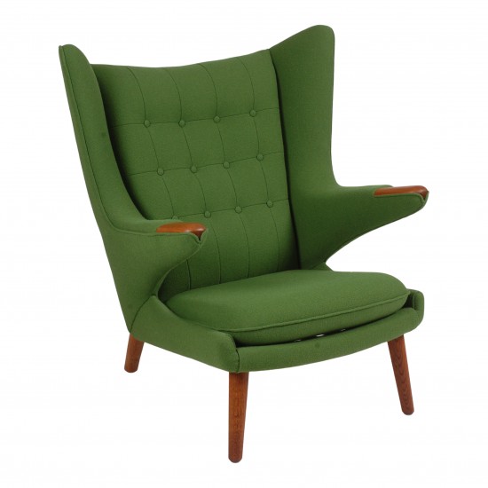 Hans J Wegner Papa Bear with green hallingdal fabric