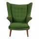 Hans J Wegner Papa Bear with green hallingdal fabric