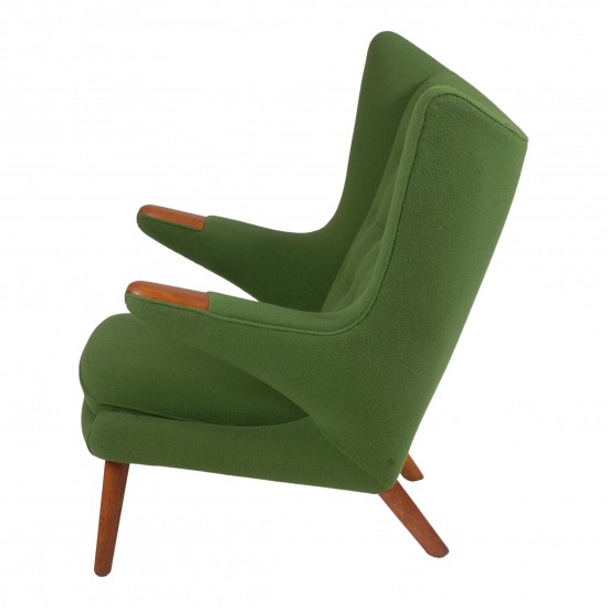 Hans J Wegner Papa Bear with green hallingdal fabric