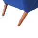 Hans J. Wegner Papa bear chair with blue fabric and teak wood