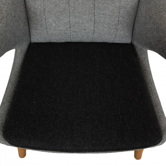 Hans Wegner Papa bear chair with ottoman in grey hallingdal fabric