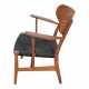 Hans J Wegner CH-22 chair in walnut and seat in black braided cord